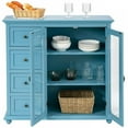 thumbnail image 6 of Pemberly Row Drawers & Doors Buffet Sideboard Table Kitchen Storage Cabinet-Blue, 6 of 11