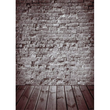 Image of ABPHOTO 5x7ft Photography Backdrop Vintage Gray Brick Wall Shabby Chic Wooden Floor Backdrops for Photo Shoots Newborn Lovers Party Adult Kids Baby