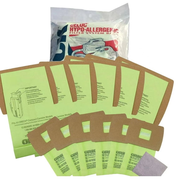 Guerkuk Canister Vacuum Cleaner Bag ,Fit for Oreck XL Buster B Canister Vacuum Bags PKBB12DW Housekeeper Bag (12 filter bags, 1 motor filter)