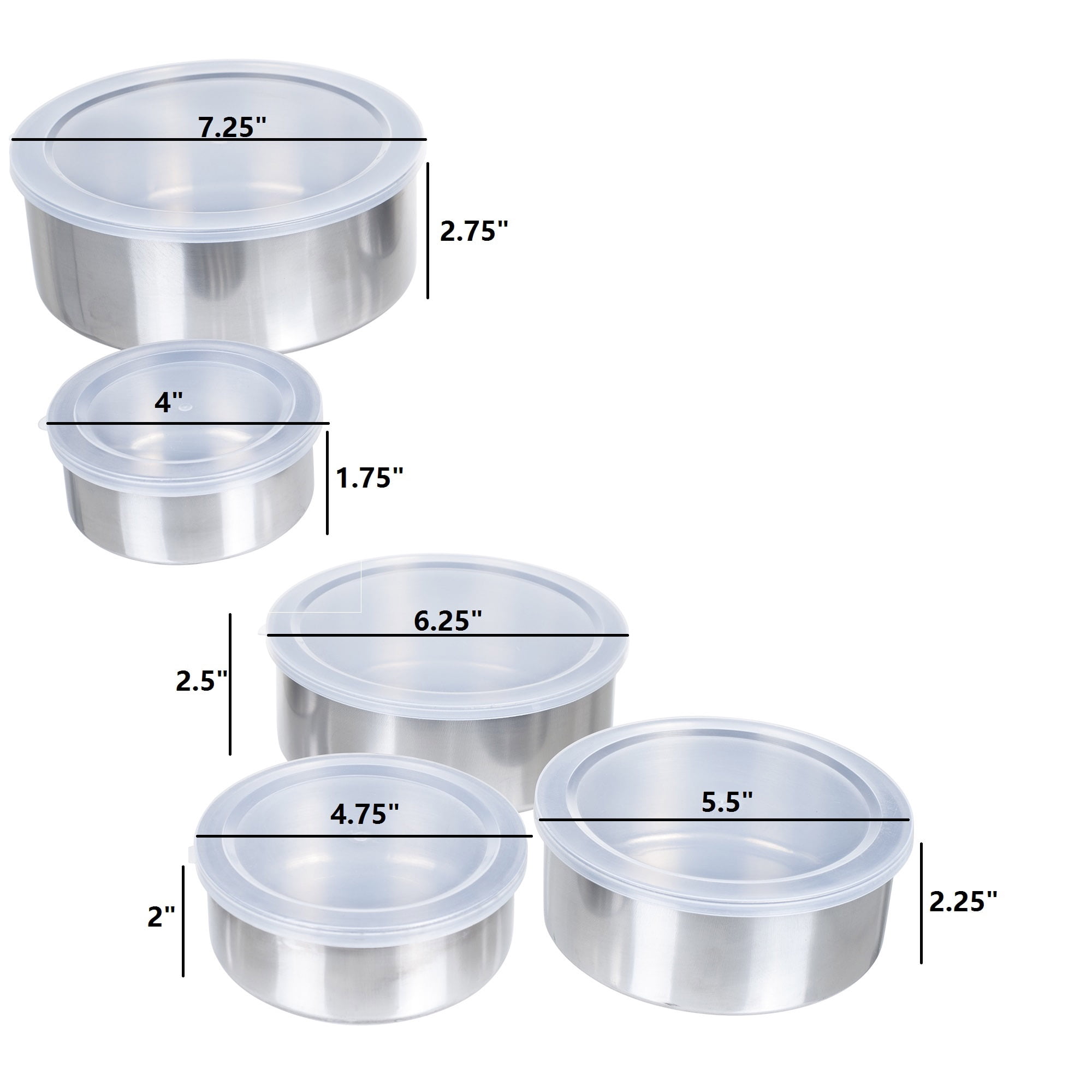 Set of 5 Meal Prep Stainless Steel Mixing Bowls Set - On Sale - Bed Bath &  Beyond - 32959959