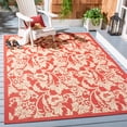 thumbnail image 2 of SAFAVIEH Courtyard Aubrey Floral Indoor/Outdoor Area Rug, Red/Creme, 6'7" x 9'6", 2 of 10