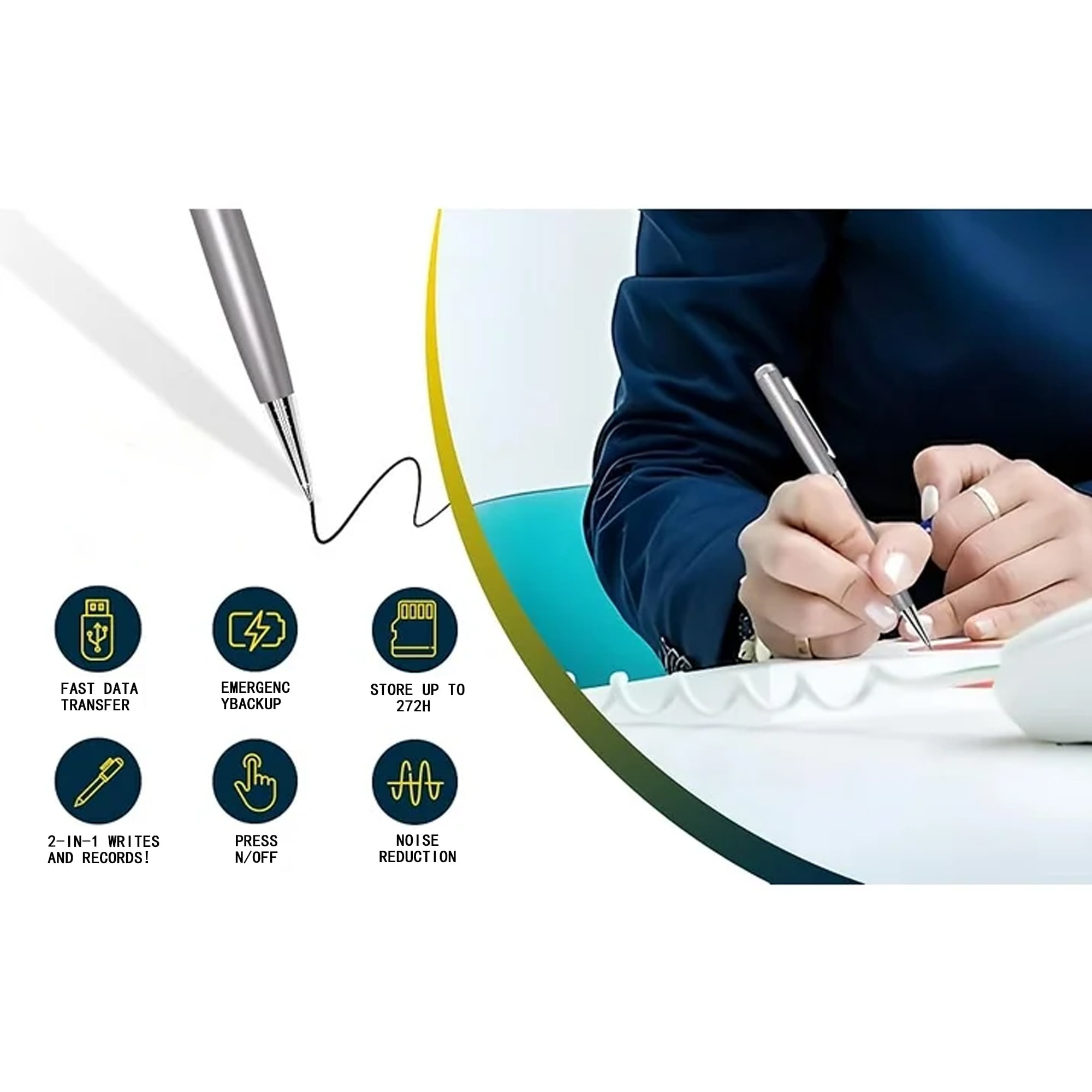 64GB Digital Voice Recorder Pen-Mini Audio Recording Device for Meetings-Portable Dictaphone Microphone,Professional Audio Recorder for Lecture/Meeting/Course,Audio Recorder Transfer File to Computer