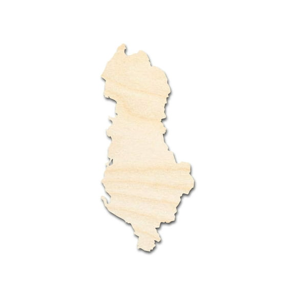 Unfinished Wood Albania Country Shape - Southeast Europe Craft - up to 46" DIY 5" / 1/2"