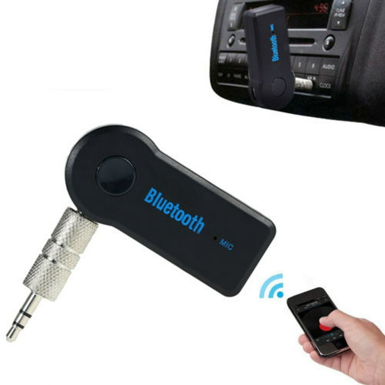 WIRELESS BLUETOOTH CAR AUX RECEIVER MIC WITH ADAPTER AUDIO STEREO