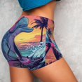 thumbnail image 4 of Fuzoiu Hip-Hop DJ Dolphin Print Women's Workout Shorts,Workout Biker Shorts Women,Exercise Fitness Shorts,Scrunch Short, Athletic Shorts for Gym Yoga Running Sport Active-Large, 4 of 8