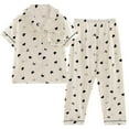 thumbnail image 4 of FUNDUFI Lounge Set For Women Short Sleeve Buttons Tops Long Pants Oversized 2Pcs Pjs Set Comfy Sleepewar Outfit Summer Nightwear, 4 of 9