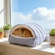 Dvkptbk Pet Bed Pet Villa Cats Bed Bed Removable Dog Bed Winter Warm Cats Bed Two Purpose Pet Nests Pet Mat home decor
