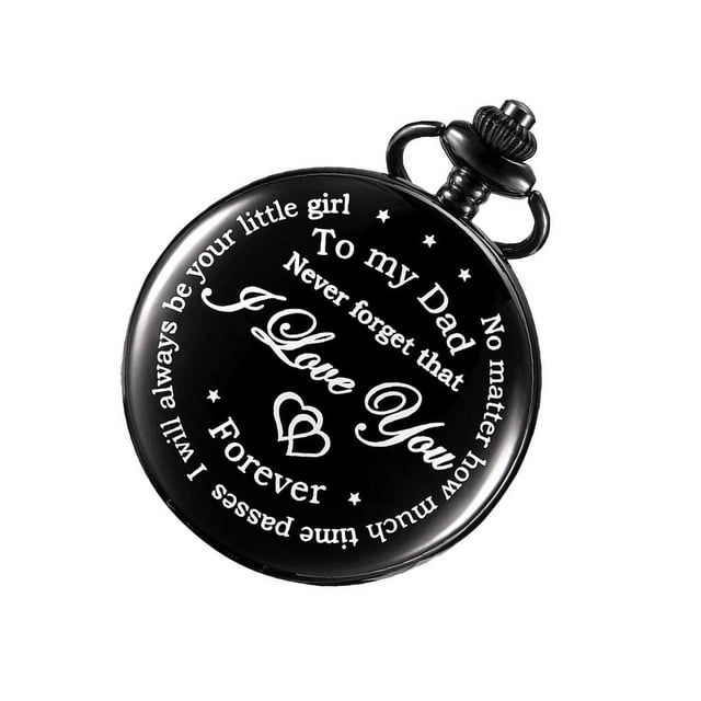 Sonducket Día del padre Regalos de papá de hija e hijo a mi-Te amo para siempre Regalo de cumpleaños del día del padre Reloj de bolsillo y cadena con Relojes Sonducket AP005765-00