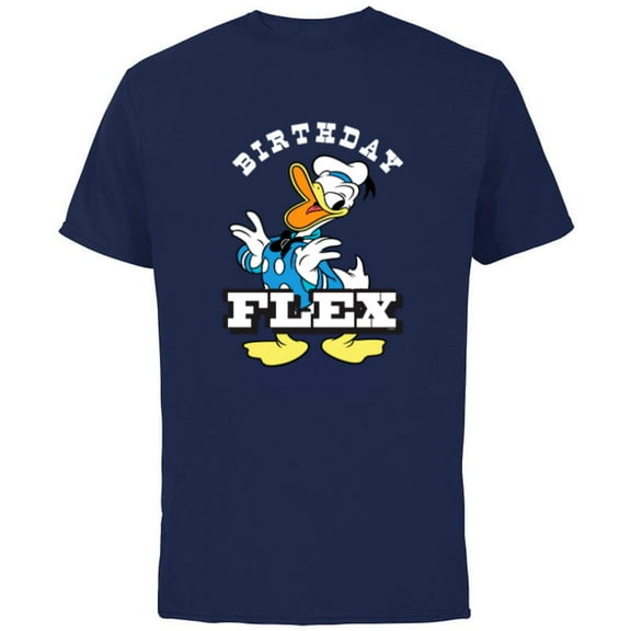 Disney Donald Duck Classic Vintage Retro Birthday Flex - Short Sleeve Cotton T-Shirt for Adults - Customized-Navy