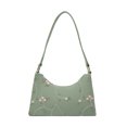 thumbnail image 3 of Bolso de hombro con costuras florales de encaje para mujer bolsa Likrtyny de hombro de cuero PU suave para la axila bolso de viaje para playa bolso de mano pequeño para niña, 3 of 9