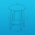 thumbnail image 4 of LEDREM Compact Two-Tier Round Accent Table, Tapered-Leg Side Table with Curved Accents, Holds 198lb, Quick Assembly, Space-Saving Small Sofa Table, 4 of 6