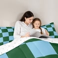 thumbnail image 5 of Castle Fairy Geometric Plaid Full Size Comforter Sets,Green Blue Bedding Sets, 5 of 8