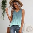 thumbnail image 4 of Qwertyu Womens Tank Tops V Neck Ruched Cute Summer Tops Loose Fit Casual Sleeveless Beach Vacation Clothes for Woman 2026 Light Blue XL, 4 of 6