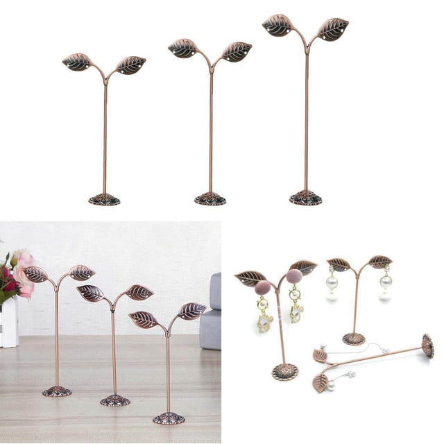 tredstone 3x Fer T Bar Boucle d'Oreille Bijoux Présentoir Rack Cuivre-Feuille