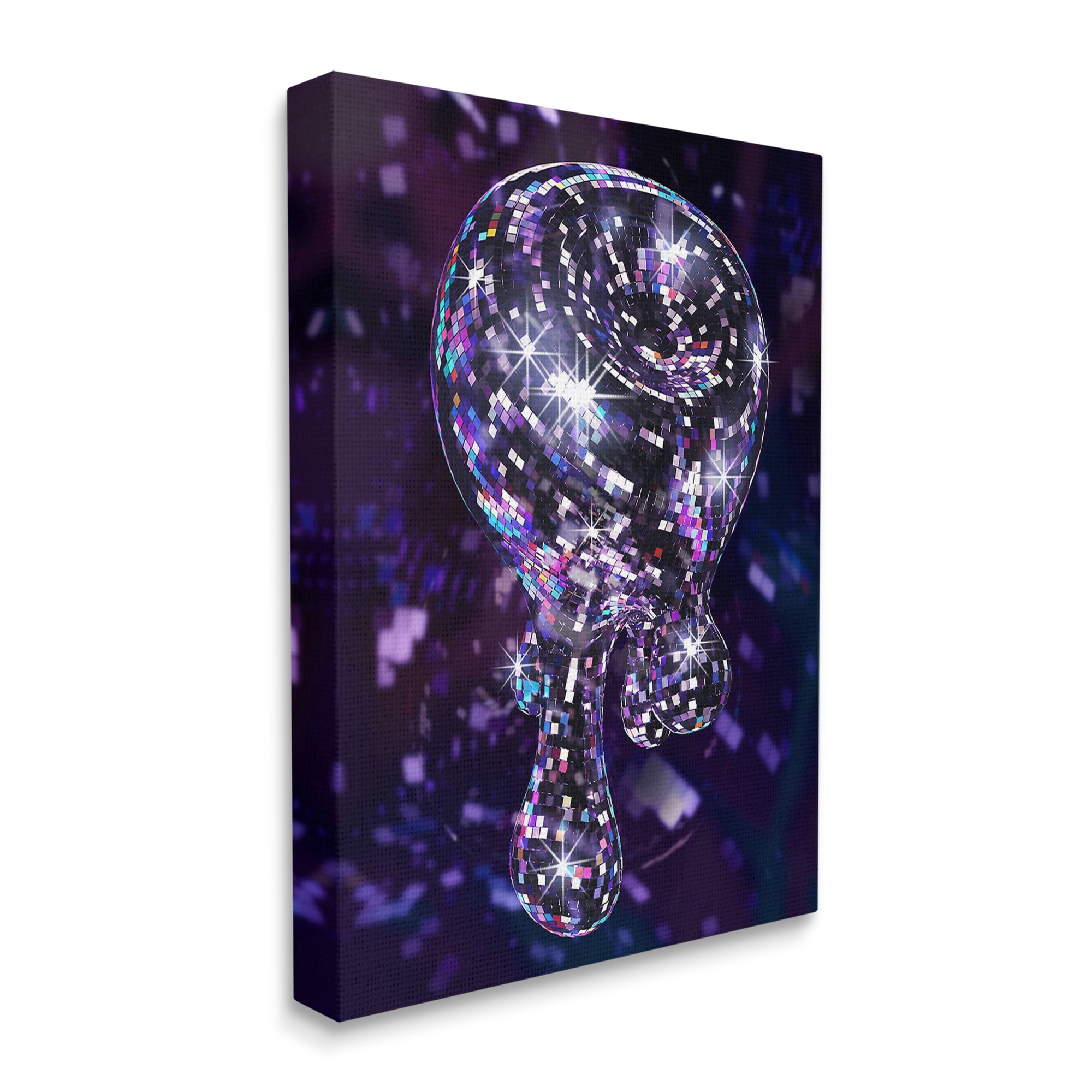 Stupell Industries Abstract Dripping Disco Abstract Painting Gallery Wrapped Canvas Art Print Wall Art, 30 x 40