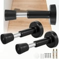 thumbnail image 2 of 2Pcs Spring Door Stoppers Stainless Steel Wall Door Stops Set with Screws Reusable Black Telescopic Door Stoppers Protect Door and Wall for Tile Glass Marble Surface, 2 of 11