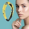 thumbnail image 2 of Unique Bargains 1 Pc Grace Pineapple Pattern Wide Cross Knot Headbands for Women Yellow, 2 of 6