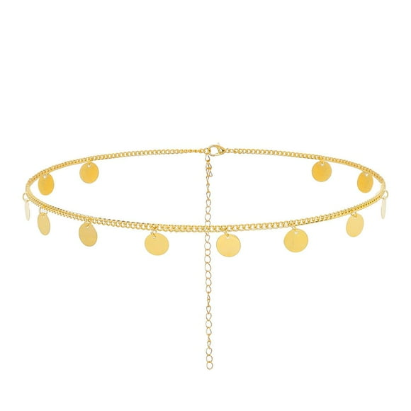 Campsis Chaîne de Tête à Sequins Dorée, Accessoire de Tête de Mariage Bohème pour Femmes et Filles