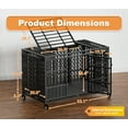 thumbnail image 5 of 54/48/42/38 Inch Heavy Duty Dog Crate with Wheels, Folding Metal Big Dog Cage for Large and Medium Dogs, Extra Large XL XXL Indestructible Dog Crate with Removable Tray., 5 of 8