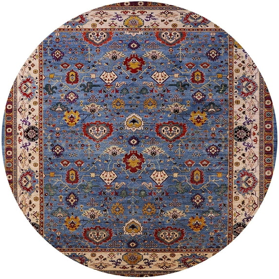 Ahgly Company Machine Washable Indoor Round Industrial Modern Velvet Maroon Purple Area Rugs, 8' Round