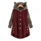 thumbnail image 2 of Chaqueta de lana para mujer Abrigos de imitación Sudadera con capucha Botón Sudadera con capucha Bolsillo con orejas de gato Prendas de vestir de gran tamaño Fridja  BV0+216, 2 of 5
