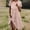*Rose Gold, variant on ClodeEU Women's Short Sleeve Round Neck Button Knee Length Dress,Casual Loose Midi Dress Black,Womens Plus S