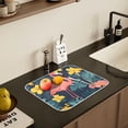 thumbnail image 5 of Yayeee Dish Drying Mat for Kitchen Counter 16" x 18" Microfiber Super Absorbent Coffee Decorative Pad, Pink Floral Flamingo, 5 of 9