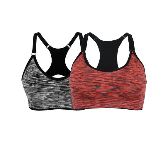 YouLoveIt Sports Bra for Women Seamless Yoga Bra Sexy Racerback Sports Bra Removable Pad Yoga Bras Fitness Workout Crop Tops, 2-pack