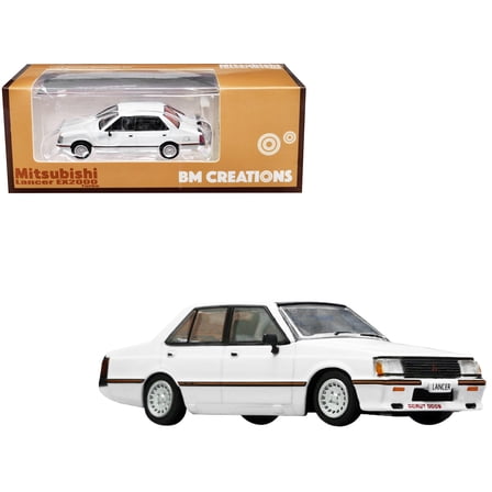 Mitsubishi Lancer EX2000 Turbo RHD (Right Hand Drive) White w/Stripes with Extra Wheels 1/64 Diecast Model Car by BM Creations