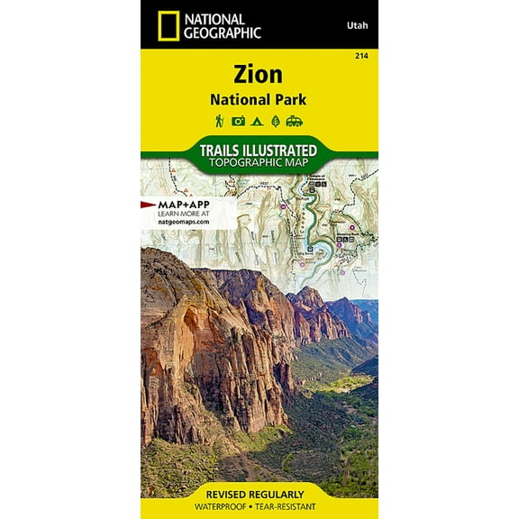 National Geographic Trails Illustrated M Zion National Park Map, Book 214, (Paperback)