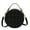 Black, variant on Quilted Round Crossbody Bag for Women - Faux Leather Compact Shoulder Purse (7.48×2.95×7.48in)