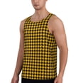 thumbnail image 2 of Balery Retro Yellow and Black Houndstooth Pattern Men's Workout Tank Top Gym Muscle Tee Fitness Bodybuilding Sleeveless T Shirt Quick Dry Fit Muscle Tank Top Slim-Fit Tank-Large, 2 of 7
