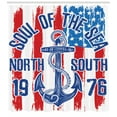 thumbnail image 3 of Ambesonne Anchor Shower Curtain, Vintage Anchor Design, 69"Wx70"L, Blue Red White, 3 of 3
