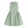 thumbnail image 3 of FYDUU Girls Dress Elegant Pleated A-Line Midi Dresses Sleeveless Formal Party Dress for Girls Round Neck Casual Sundress School Wear 9-10 Years, 3 of 5
