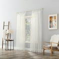 thumbnail image 5 of No. 918 Emily Sheer Voile Tab Top Curtain Panel, 59"x63", Eggshell, 5 of 8