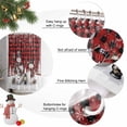 thumbnail image 6 of Red Plaid Christmas Shower Curtain, Snowman Snowflake Winter Waterproof Fabric Shower Curtains with 12 Hooks, Bathroom Curtain Set for Bathroom Accessories Decor, 60 x 72 Inches, 6 of 9