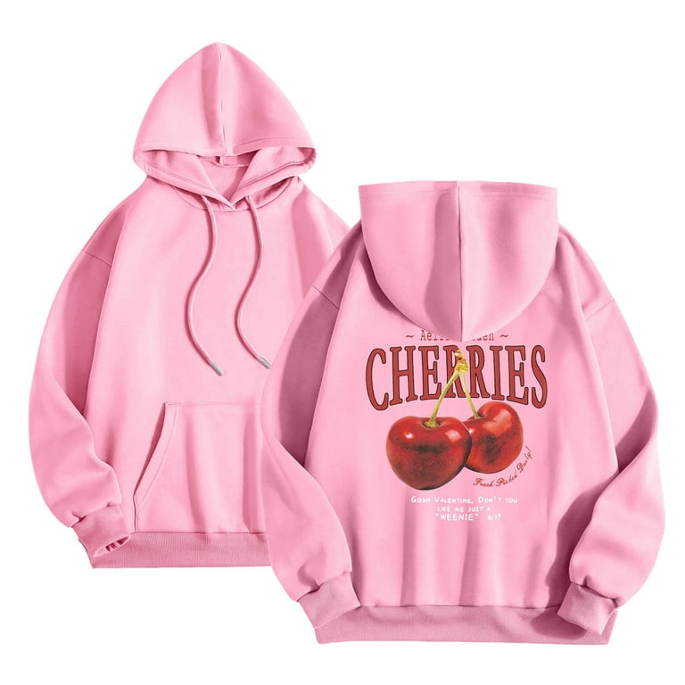 トップス Classic Cherry Sweatshirt KDFJPTH Womens Sweatshirt Graphic Cherry Hoodie Top