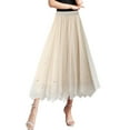 thumbnail image 2 of Women Mid Length Skirt Dance Party A Line High Waisted Skirt Holiday Party Pleated Half Skirts plus Size Mini Skirts Long Pleated Skirts for Women Winter Skirts for Women Sweat Skirt Mesh Skirt Flare, 2 of 6