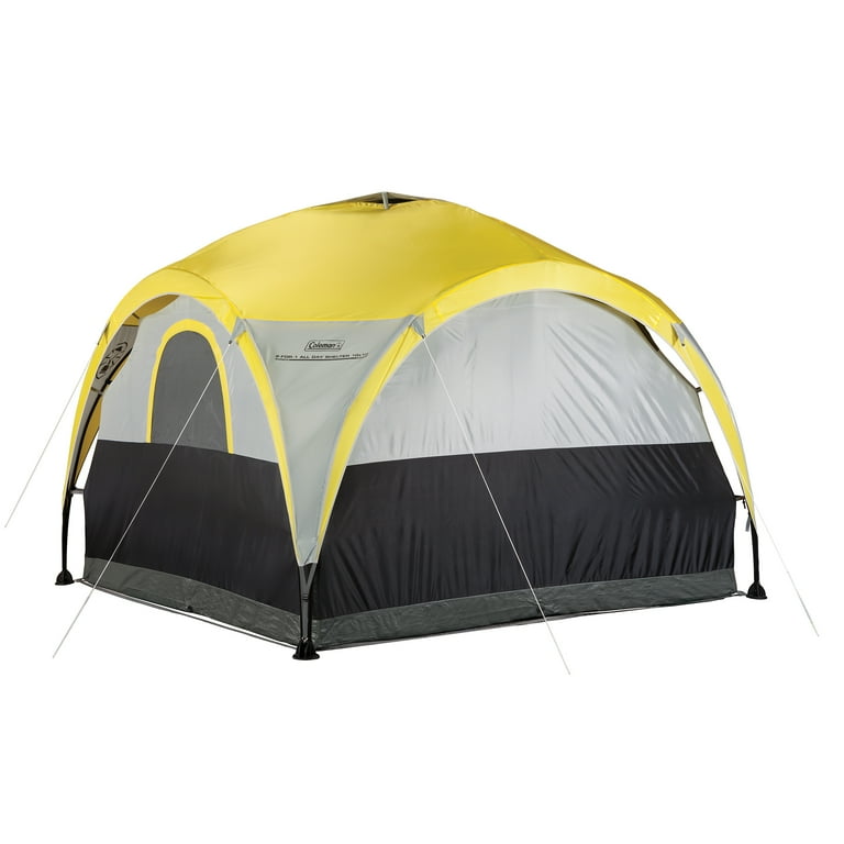 Coleman 2 for 1 All Day 4 Person Camping Dome Shelter Tent w Canopy 10 x 10