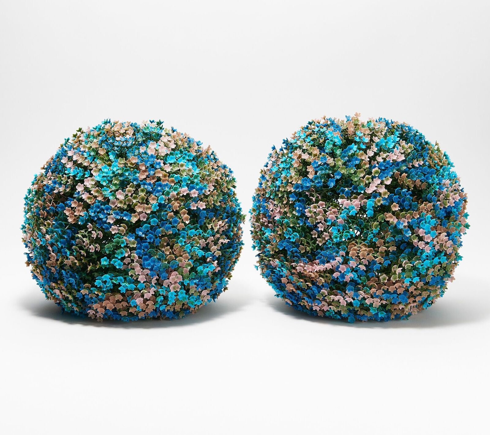 Wicker Park Set of (2) 11" Faux Flower Indoor/ Outdoor Garden Spheres