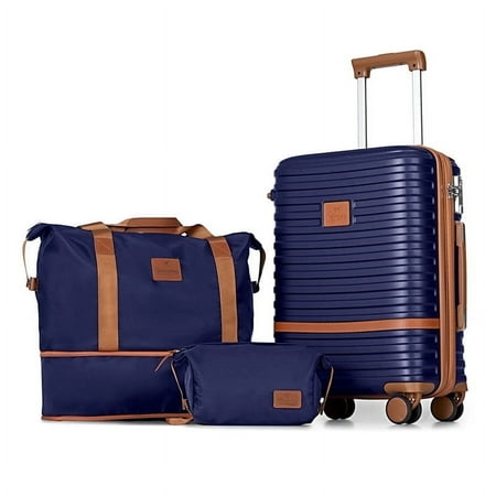 Joyway 20" Expandable Carry-on Luggage with Spinner Wheels,Hardside 3PCS Set with TSA Lock