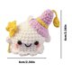 thumbnail image 2 of xihome Llavero de fantasma tejido de Halloween, colgante para coche, lindo accesorio para muñeco con sombrero en morado, amarillo y azul, 2 of 6