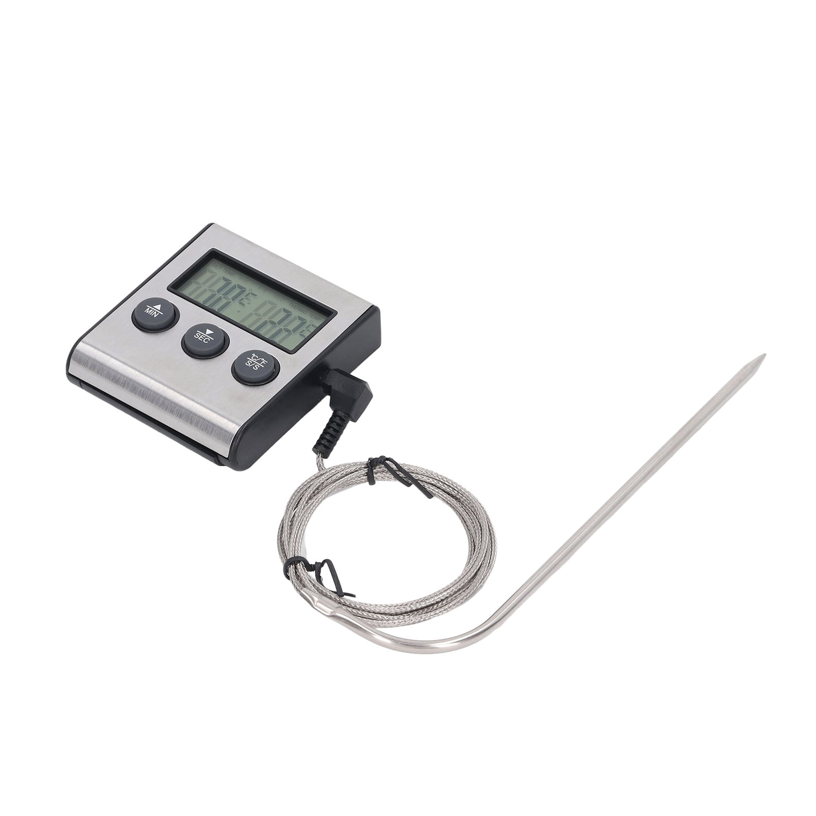 Digital Meat Thermometer w/ Probe  Timer, Accurate Temp for Grilling, Roasting  Kitchen Use