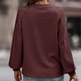 thumbnail image 5 of Npasoilc Pullover Sweater For Women Casual Color Waffle Knitted Hollowed Out Top Comfy Soft Fall Tops Lightweight Jumper Tops Round Neck Long Sleeve Tunic Top, 5 of 5