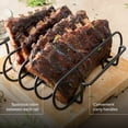 thumbnail image 3 of Nexgrill BBQ Rib Rack, Non-Stick Smoker Accessory for Outdoor Grilling & Cooking, Holds Up to 4 Racks of Ribs, Built-In Handles, Compatible with Grills, Smokers, and Ovens, Black - 530-0026, 3 of 6