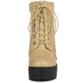 thumbnail image 2 of Unique Bargains Women's Zip Platform Chunky Heel Combat Boots, 2 of 6