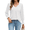 White, variant on Long Sleeve Tops for Women Casual V Neck Loose Chiffon Work Blouse Smocked Tunic Shirts