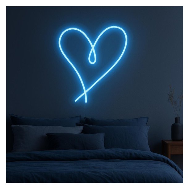 Letrero De Neón Con Forma Corazón, Ideal Para Decorar La Pared Habitación Una Niña, Luz Regulable 38cm