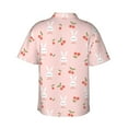thumbnail image 4 of Xecao Rabbit And Cherry print Hawaiian shirt - a stylish short-sleeve button-down for men, perfect for casual beach and tropical outings., 4 of 9