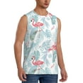 thumbnail image 2 of Balery Tropical Flamingo Men's Sleeveless Muscle Shirts Workout Tank Top, Moisture Wicking, Odor Protection-Small, 2 of 8
